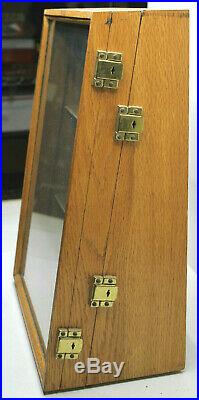 E Rare Camillus NY Cutlery Knife Knives Oak Store Shelf Display Case Double Door