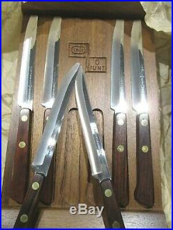 Ekco Flint Wood/Stainless Vanadium 6 Steak Knife Set with Storage Case
