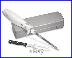 Electric Carving Knife Bread Slicer Stainless Steel Blade Storage Case Kitchen