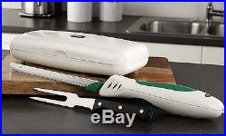 Electric Carving Knife Steel Blade Meat Slicer Fork Storage Case Kitchen Gadgets