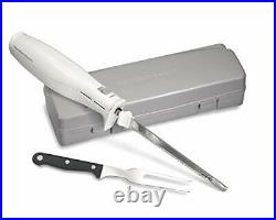 Electric Knife Carving Meats Poultry Bread Crafting Foam Storage Case Fork Set