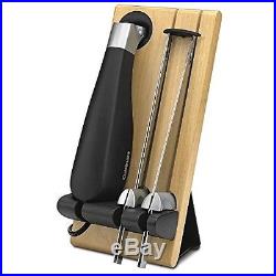 Electric Knife Carving Stainless Steel Slice Blades with Wood Block Storage Case