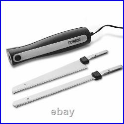 Electric Knife Set With Fork Stainless Steel Blades With Storage Case