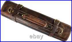 Elegant Knife Roll Storage Bag with Vintage Buckles & 10 Pockets for Chefs