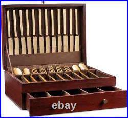 Elegant Wooden Cutlery Box Stylish Storage Solution for Utensils! Royalty Art