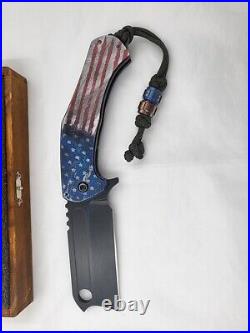 Eric Luther Knives Luther Orphan Custom Patriotic set Pen Bottle Opener Bead