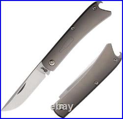 Esnyx Knives Beer Buster Jr Folding Knife 2.63 M390 Steel Blade Titanium Handle