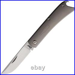 Esnyx Knives Beer Buster Jr Folding Knife 2.63 M390 Steel Blade Titanium Handle