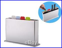 Everglory Index Plastic Cutting Board & Knives Set with Storage Case, ColorCoded