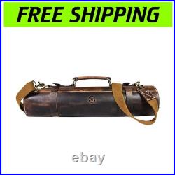 Expandable 10-Pocket Chef Knife Roll in Dark Brown Leather for Efficient Travel Expandable 10-Pocket Chef Knife Roll in Dark Brown Leather for Efficient Travel