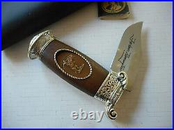 FRANKLIN MINT FREDERIC REMINGTON COLLECTOR KNIFE With STORAGE POUCH