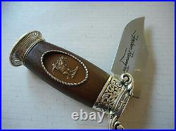 FRANKLIN MINT FREDERIC REMINGTON COLLECTOR KNIFE With STORAGE POUCH