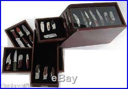 Fancy Rosewood Knife Display Case Storage Cabinet with drawers, KC03