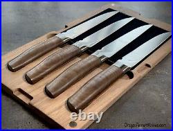 Ferrum Reserve 5 4pc Steak Knife Set with Walnut Handle & Magnetic Storage Case
