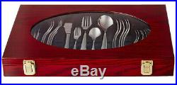 Flatware Chest Silverware Cutlery With Storage Case 30 Pc Polished Stainless