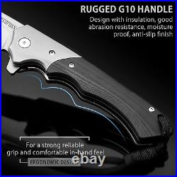 Folding Pocket Knife 3.5 Inch D2 G10 Handle Hiking Hunting Camping Outdoor Knive