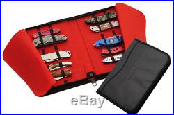 Folding Pocket Knife Storage Carrying Collection Display Case Holds 16 Knives