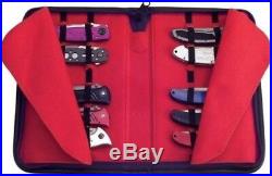 Folding Pocket Knife Storage Carrying Collection Display Case Holds 16 Knives