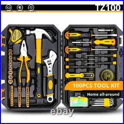 General Household Home Repair and Mechanic's Hand Tool Kit Toolbox Storage Case