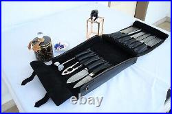 Genuine Leather Knife Roll Chef Knife Bag Wrap knife Carry Case Wallet withStraps