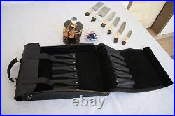 Genuine Leather Knife Roll Chef Knife Bag Wrap knife Carry Case Wallet withStraps