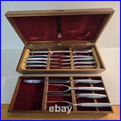 Gerber Legendary Blades 12 Pc Carving And Steak Knife Set in Walnut Case Vintage Gerber Legendary Blades 12 Pc Carving And Steak Knife Set in Walnut Case Vintage