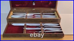Gerber Legendary Blades 12 Pc Carving And Steak Knife Set in Walnut Case Vintage Gerber Legendary Blades 12 Pc Carving And Steak Knife Set in Walnut Case Vintage