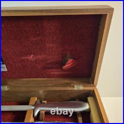 Gerber Legendary Blades 12 Pc Carving And Steak Knife Set in Walnut Case Vintage Gerber Legendary Blades 12 Pc Carving And Steak Knife Set in Walnut Case Vintage