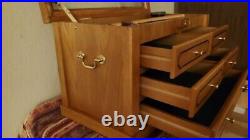HTF Wooden Knife Jewelry Crafts Tool Storage Cabinet Display Case Shadow Box Top