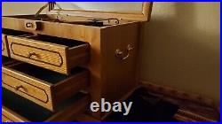 HTF Wooden Knife Jewelry Crafts Tool Storage Cabinet Display Case Shadow Box Top