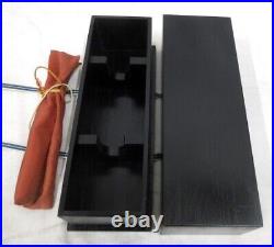 Handcrafted Black-Lacquered Wooden Storage Box One Tanto Knife Made in Japan JP Handcrafted Black-Lacquered Wooden Storage Box One Tanto Knife Made in Japan JP