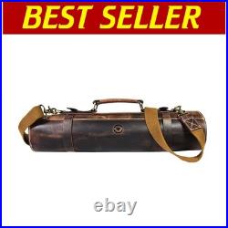 Handcrafted Leather Knife Roll 10 Pocket Storage with Vintage Buckle Closure Handcrafted Leather Knife Roll 10 Pocket Storage with Vintage Buckle Closure