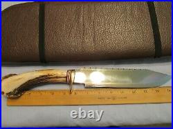 Handmade Knife. North & Prater Crown Stag Bowie Unused. Excellent. 1986