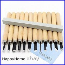 HappyHome Carving Knife Set of 12 with Whetstone Storage Case Cleaning Cloth