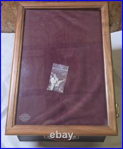 Harley Davidson Knife Jewelry Wood Case Box Glass Store Advertising Display Top