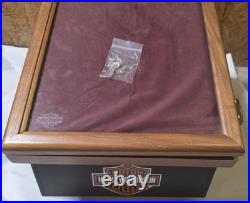 Harley Davidson Knife Jewelry Wood Case Box Glass Store Advertising Display Top