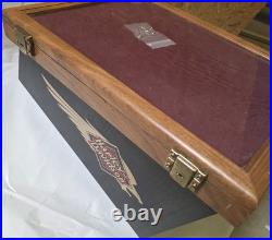 Harley Davidson Knife Jewelry Wood Case Box Glass Store Advertising Display Top