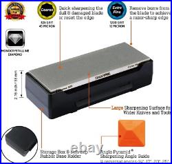 Heavy-Duty Diamond Knife Sharpener Coarse & Extra Fine Grit with Storage Case Heavy-Duty Diamond Knife Sharpener Coarse & Extra Fine Grit with Storage Case