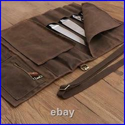 Heavy Duty Waxed Canvas Knife Bags, Pocket+Tool Storage Case, Kitchen, Cooking