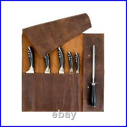 Hide & Drink, Rustic Leather Knife Roll Case (5 pockets), Compact Carry On Ba Hide & Drink, Rustic Leather Knife Roll Case (5 pockets), Compact Carry On Ba