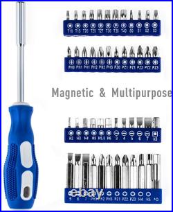 Home Repair Tool Kit Plastic Toolbox Storage Case 102 Pcs Power Hand Tools Sets