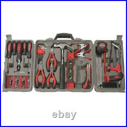 Household Tool Kit Red Chrome Plated with Convenient Storage Case (71-Piece)