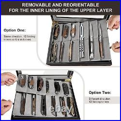 Ikkle Pocket Knife Display Case, Cases for Collections, with Real Glass Window