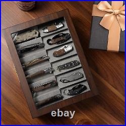 Ikkle Pocket Knife Display Case, Cases for Collections, with Real Glass Window