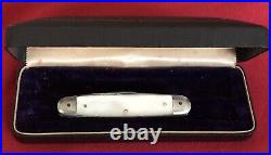 J. A. Henckels Germany (2) Blade. Antique Mother Of Pearl Knife & Storage Box