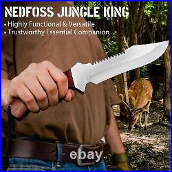 JUNGLE KING Hunting Knife with Sheath, 13 Full Tang Knife Fixed Blade Campin