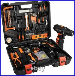 Jar-owl 91Pcs Tool Kit Lithium 16.8V Electric Drill Wrench Toolbox Storage Case