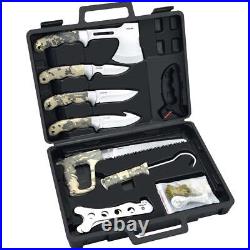 Jellas Deer Hunting Knife Set with Storage Case, 13 Pieces Butcher Kit, Fixed Bl Jellas Deer Hunting Knife Set with Storage Case, 13 Pieces Butcher Kit, Fixed Bl