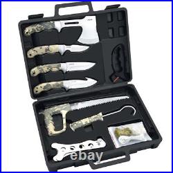 Jellas Deer Hunting Knife Set with Storage Case, 13 Pieces Butcher Kit, Fixed Bl Jellas Deer Hunting Knife Set with Storage Case, 13 Pieces Butcher Kit, Fixed Bl