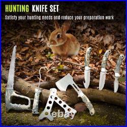 Jellas Deer Hunting Knife Set with Storage Case, 13 Pieces Butcher Kit, Fixed Bl Jellas Deer Hunting Knife Set with Storage Case, 13 Pieces Butcher Kit, Fixed Bl
